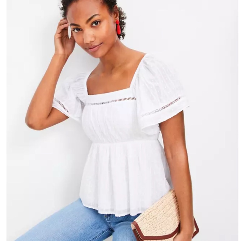 Angel Sleeve Square Neck Top